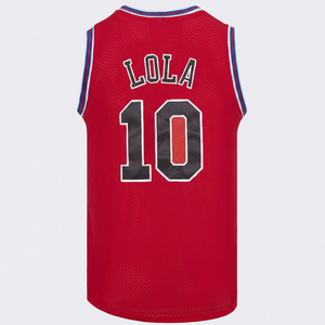 Maillot de basket-ball rouge sans manches, personnalisable avec nom et numéro, en mesh, séchage rapide, pour l'entraînement en équipe - Product Image 1