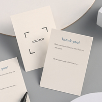 Cartes de Remerciement avec Impression de Logo Personnalisé, Cartes en Papier Blanc 600 G/m², Étiquettes