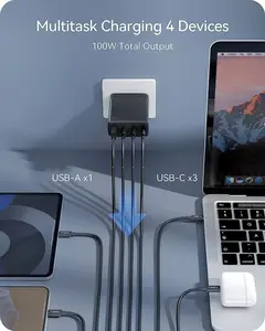 Cargador de pared GaN de 100W y 120W para MacBook Pro, iPad Pro, Air Galaxy, portátil, estación de carga rápida tipo C PD, cargador rápido USB C GaN