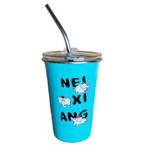 Gobelet en acier inoxydable grande capacité avec paille pour les voyages et l'usage quotidien - Product Image 5