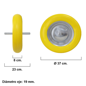 Ruota per carriola con cerchio in metallo e costruzione solida - Product Image 4