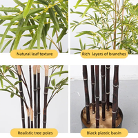 Plantes en pot en bambou artificiel, fausses plantes en bambou, bonsaï avec des poteaux en bambou véritable ou en plastique pour une utilisation en intérieur et en extérieur