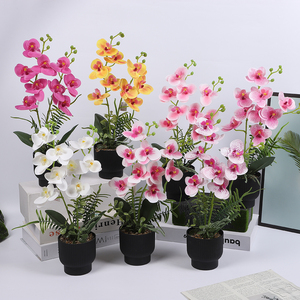 ผนังดอกกล้วยไม้ประดิษฐ์เหมือนจริง กระถางน่ารัก เป็นมิตรกับสิ่งแวดล้อม น้ำหนักเบา เหมาะสำหรับตกแต่งงานแต่งงานและสุสานในจีน - Product Image 1