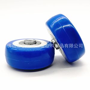 Rueda Giratoria de PVC Azul de 2 Pulgadas, Rueda Individual con Doble Rodamiento, Silenciosa, Resistente al Desgaste, Tipo con Orificio para Perno, Banda de Rodadura Firme - Product Image 1