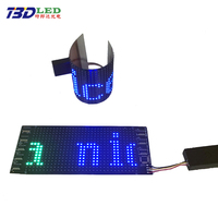 Pantalla LED Flexible de Tamaño Pequeño 17*7 CM, Recargable por USB, Iluminación con Mensajes Móviles Programables, Láminas LED para Bolsas y Camisetas