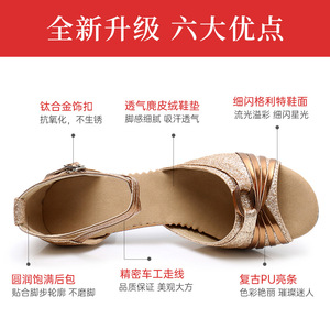 Chaussures <span class=keywords><strong>de</strong></span> <span class=keywords><strong>danse</strong></span> latine pour femmes à talons fins Lady Soft Bottom Adult Social Party Dance Shoes - Product Image 3