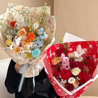 Papier d'emballage pour bouquet floral imperméable, papier d'emballage pour fleurs multicolores