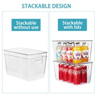 Boîtes de rangement multifonctionnelles pour la cuisine, boîtes de rangement pour le réfrigérateur, boîtes de rangement empilables transparentes avec couvercles et poignées