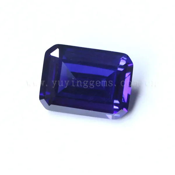 Forma de rectángulo suelto cristal sintético azul zafiro de piedra de cristal