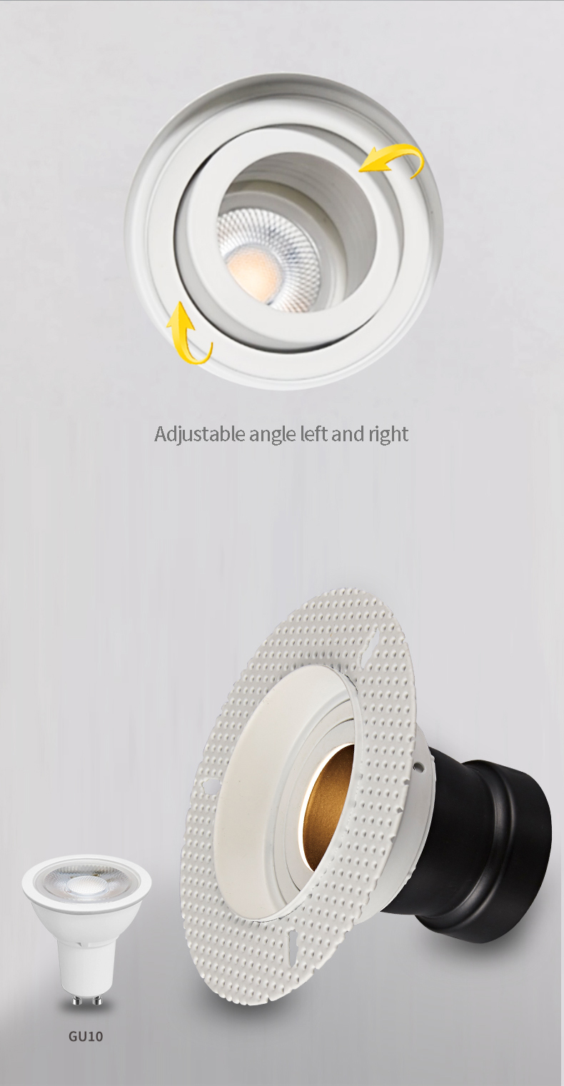 5W Round Trimless LED Recessed Lights / 80mm Cut Out Downlight