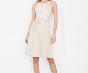 Trendy Beige Halter Neck <strong>Dress</strong> with Waist Tie Suited Weekend <strong>Brunches</strong> - Product Image 1