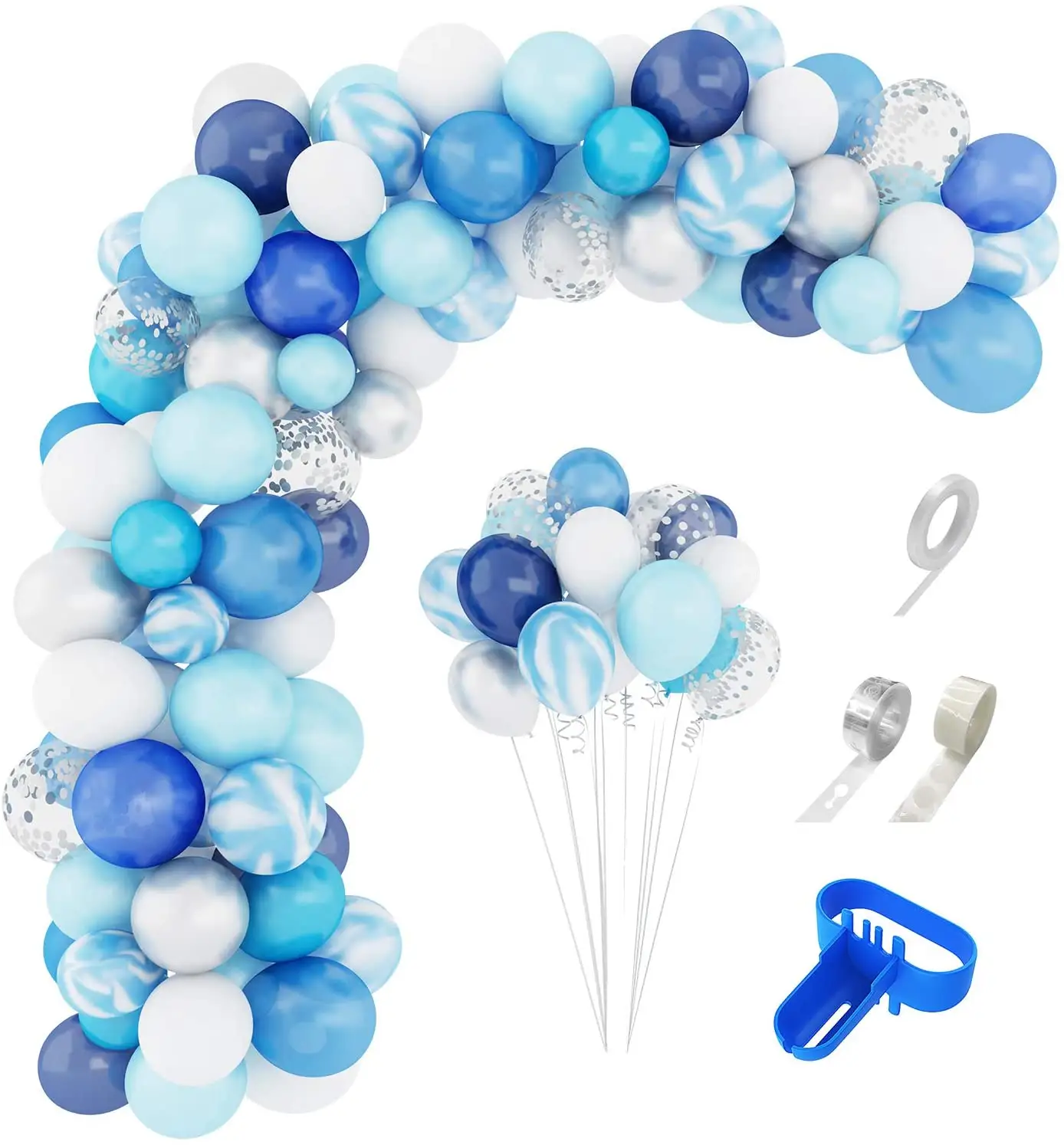 जन्मदिन शादी की पार्टी के विभिन्न प्रकार के लिए नीले गुब्बारे लड़का विषय जन्मदिन गुब्बारा कट्टर किट बनाने