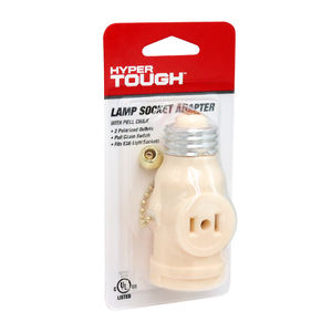 Adaptador de Portalámparas SUN LITE E26 - Convierte un Portalámparas de Rosca Mediana en Dos Tomas de Corriente con Interruptor de Cadena - Product Image 5