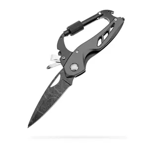 Ventes directes d'usine, prix négociable D forme Multitool mousqueton porte-clés couteau de poche équipement de survie pour Camping edc couteau