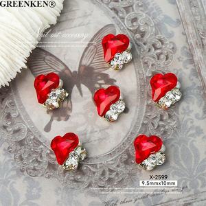 10 pièces sac nouvel an <span class=keywords><strong>Bordeaux</strong></span> rouge Nail Art accessoires étincelant Pile diamant ongles breloques bricolage hiver ongles décorations - Product Image 6