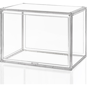 Transparent Plastic Acrylic Shoe <b>Box</b> Stackable Magnetic Door High Quality Sneakers Shoe <b>Foldable</b> Plastic <b>Box</b> - Product Image 1