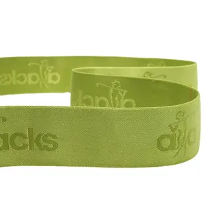 Ropa interior de Jacquard con Logo personalizado, cintura elástica, color verde, 3,2 CM