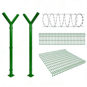 Malla <span class=keywords><strong>de</strong></span> Aislamiento Galvanizada Ondulada <span class=keywords><strong>para</strong></span> Cercas <span class=keywords><strong>de</strong></span> Aeropuertos y Prisiones, Antiescalada, con Pilar en Y, Anticaída, y Modelado 3D - Product Image 2