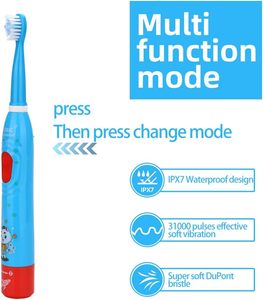 IPX7 minuterie intelligente nettoyage Oral blanchiment des <span class=keywords><strong>dents</strong></span> brosse à <span class=keywords><strong>dents</strong></span> à poils doux enfants brosse à <span class=keywords><strong>dents</strong></span> électrique sonique pour enfant - Product Image 6