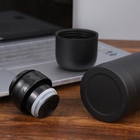 Bouteille d'eau noire mate en acier inoxydable de 500ml nouvelle forme de balle flacons à vide et thermos minimalistes pour les sports de plein air