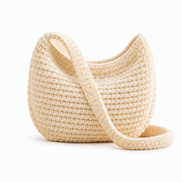 Kit de Sac Bandoulière au Crochet Fait Main DIY – Ensemble de Matériaux pour Sac à Main Tricoté pour un Style Quotidien Décontracté