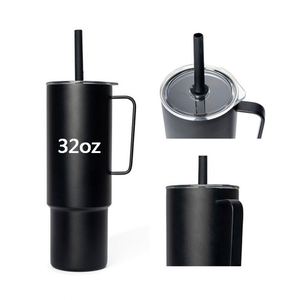 Custom <b>40oz</b> Stainless Steel Travel <b>Tumbler</b> <b>Handle</b> Straw Leakproof Lid Double Wall Vacuum Insulated Dishwasher Microwave Safe - Product Image 4
