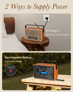 <span class=keywords><strong>Radio</strong></span> portable AM FM à brancher sur secteur, batterie rechargeable, haut-parleur Bluetooth avec lecture AUX TF USB, <span class=keywords><strong>radio</strong></span> <span class=keywords><strong>transistor</strong></span> rétro <span class=keywords><strong>vintage</strong></span> - Product Image 4