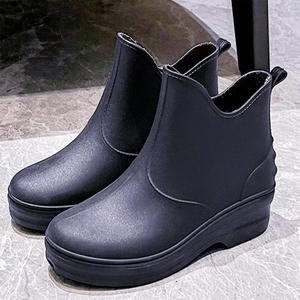 Chaussures imperméables à plateforme haute pour femmes en PVC au design simple et tendance, antidérapantes, bottes <span class=keywords><strong>de</strong></span> <span class=keywords><strong>pluie</strong></span> pour toutes les saisons - Product Image 5