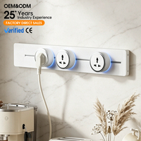 Prise universelle KSQ blanche, noire, grise, multi-standards Royaume-Uni, UE, Brésil, avec ports USB, rail mobile personnalisé, en métal, IP20, pour hôtels
