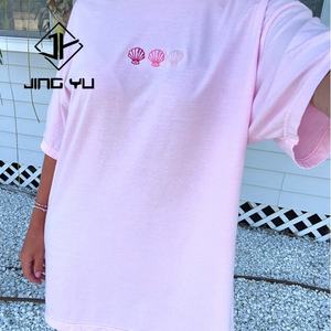 T-shirts surdimensionnés de haute qualité, T-shirts graphiques brodés personnalisés, T-shirts décontractés amples pour femmes, T-shirts de plage - Product Image 3