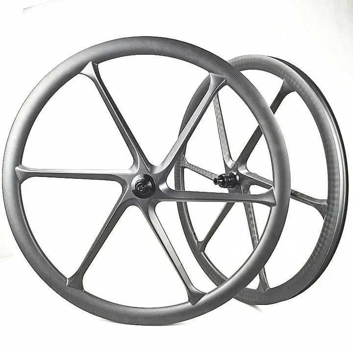 700C Road Carbon 6 Spoke Wheels - Wide 28mm Gravel Bike Wheels