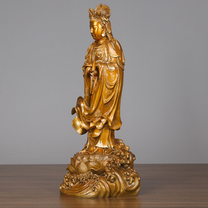 Copper World Guanyin Buddha Statue Bronze Handmade Standing Figure Home Decoration Gift for Housewarming Business Gifts - Product Image 2