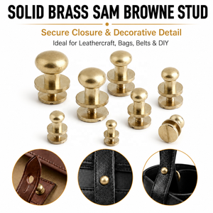 Glänzende Messing-Kupfer-Chicago-Schrauben, runde Kopf-Kuppel-Schrauben, <span class=keywords><strong>Sam</strong></span> Browne Nietenbeschläge für Leder, Taschen, Gürtel, DIY - Product Image 1