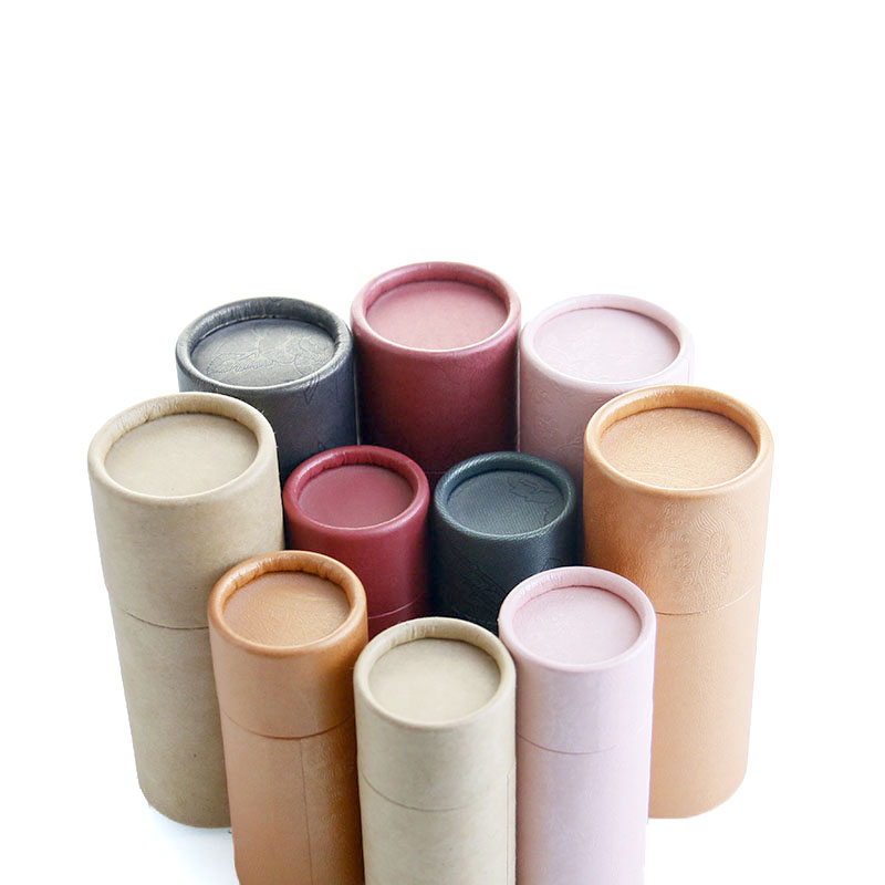 Recyclable Biodegradable 10ml-100ml Cylinder Craft Paper Tube Packaging for Cosmetic Skincare Custom Size Silk Screen Printing
