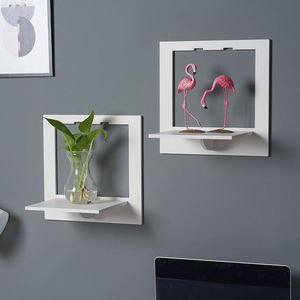 Support mural en bois sans perçage <span class=keywords><strong>pour</strong></span> fleurs, panneau suspendu <span class=keywords><strong>pour</strong></span> salon, étagère de rangement <span class=keywords><strong>pour</strong></span> sacs, décoration de chevet - Product Image 2