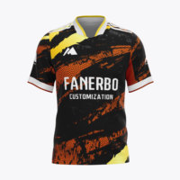 Setelan Jersey Sepak Bola Pria Kustom Lengan Pendek Cepat Kering Bernapas Seragam Latihan Tim