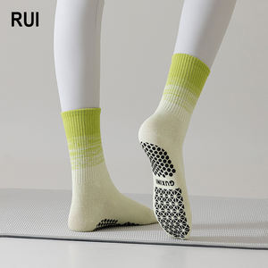 RUIQUWIN Wholesale Custom Embroidered Spring Yoga <b>Socks</b> Women <b>Men</b> Pilates Grip Non Slip Cotton Breathable Quick Dry Fitness - Product Image 1