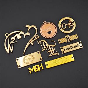 Nổi abaya Thiết kế kim loại nhãn quần áo thương hiệu tùy chỉnh tấm túi xách logo kim loại trống kim loại thẻ tên cho quần áo quần áo - Product Image 1