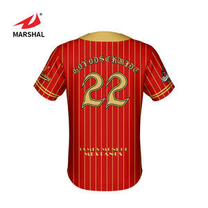 Best quality mens top button tracksuit custom sublimated uniform baseball shirt logo tackle twill baseball jersey - Product Image 3