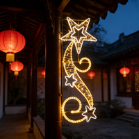Lumières de Noël à motif étoile 2D personnalisées pour la décoration de la maison et du paysage, montées sur poteau LED, hauteur 150 cm, 200 cm, 250 cm, 300 cm