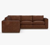 Mobilier d'intérieur 3 pièces en forme de L canapé d'angle sectionnel ensemble de fauteuils carrés en cuir pour le salon fauteuil de loisirs en cuir véritable