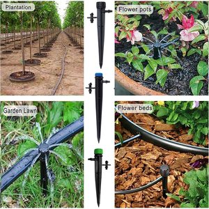 Aspersor de riego por goteo ajustable de ocho orificios para montaje en suelo, para riego de árboles frutales, 13 cm - Product Image 2
