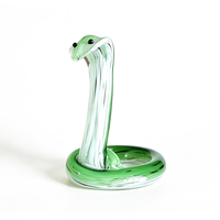 Figurine de serpent en verre soufflé artisanal, écologique et unique, pour la maison, le bureau, la table ou comme mascotte