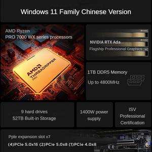 En stock, station de travail graphique Lenovo Thinkstation P8 Tower, processeur AMD 7000WX, déploiement d'applications d'IA et apprentissage profond, ordinateur de bureau - Product Image 2