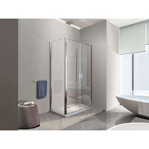 <b>Swing</b> <b>Door</b> Saloon and 2 Fixed Sides Shower Box 6mm Chrome 72.5-75 + Saloon 82-85 for Small Spaces - Product Image 1