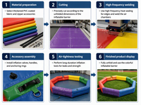 Terrain de jeu gonflable rapide à monter, type Rainbow Gaga Arena, avec base en PVC robuste pour sports de plein air et location de festivals