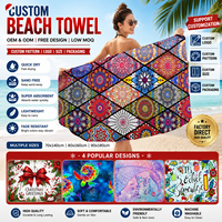 Wholesale Microfiber Quick-Drying Eco-friendly All-Season Beach Skin-Friendly Soft Lint-Free Novelty Digital Print Bath Towel