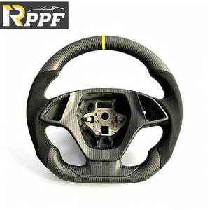 Volant en fibre de carbone mat avec cuir pour <span class=keywords><strong>Corvette</strong></span> C7 2014 <span class=keywords><strong>2015</strong></span> 2016 2017 2018 2019 - Product Image 1