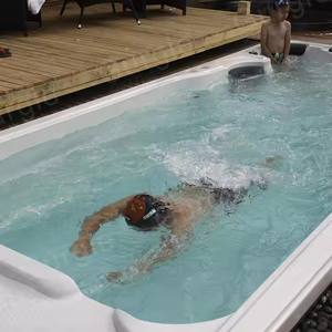 Piscina <span class=keywords><strong>de</strong></span> Nado Contracorriente para Exterior <span class=keywords><strong>de</strong></span> 5.8 M <span class=keywords><strong>con</strong></span> Zona <span class=keywords><strong>de</strong></span> Spa y <span class=keywords><strong>Jacuzzi</strong></span>, Sistema Balboa, Corriente <span class=keywords><strong>de</strong></span> Velocidad Variable, Lujoso Swim Spa - Product Image 5