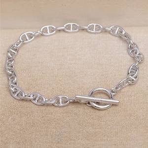 Collier en argent S925 épais de 5 mm, style « nez de cochon », pour femmes et hommes, prêt à porter, bracelet 5513, design élégant de chaîne de pull en corde - Product Image 4